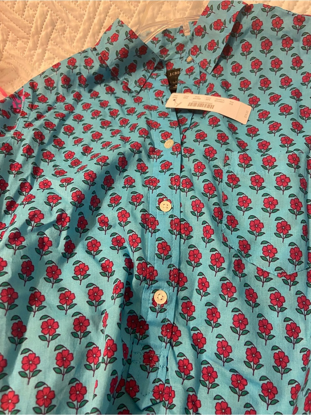 J.Crew Classic Popover Shirt in Layered Block Floral Vibrant- NWT - Picture 7 of 8